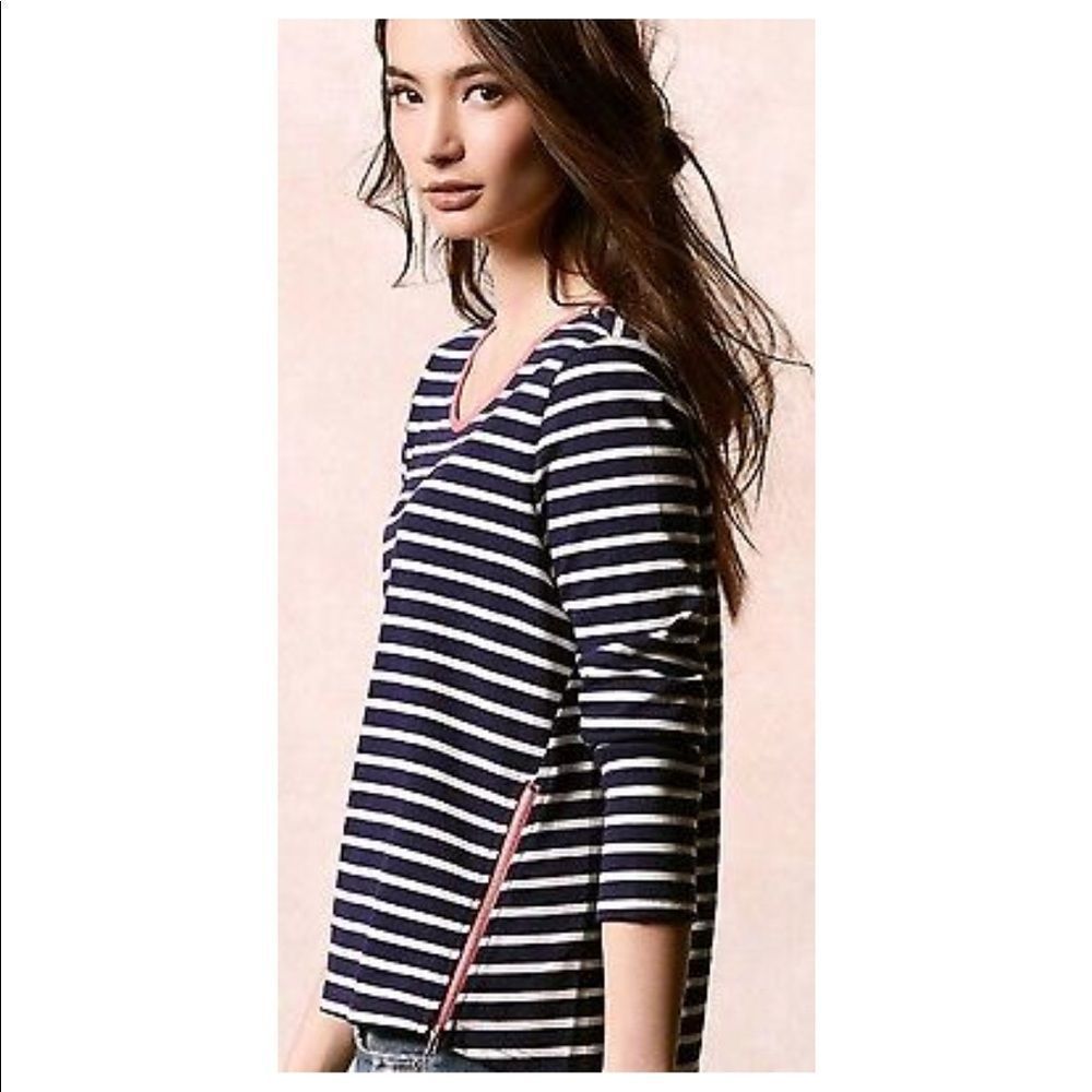 Anthropologie Lili’s Closet stripe zip top XS